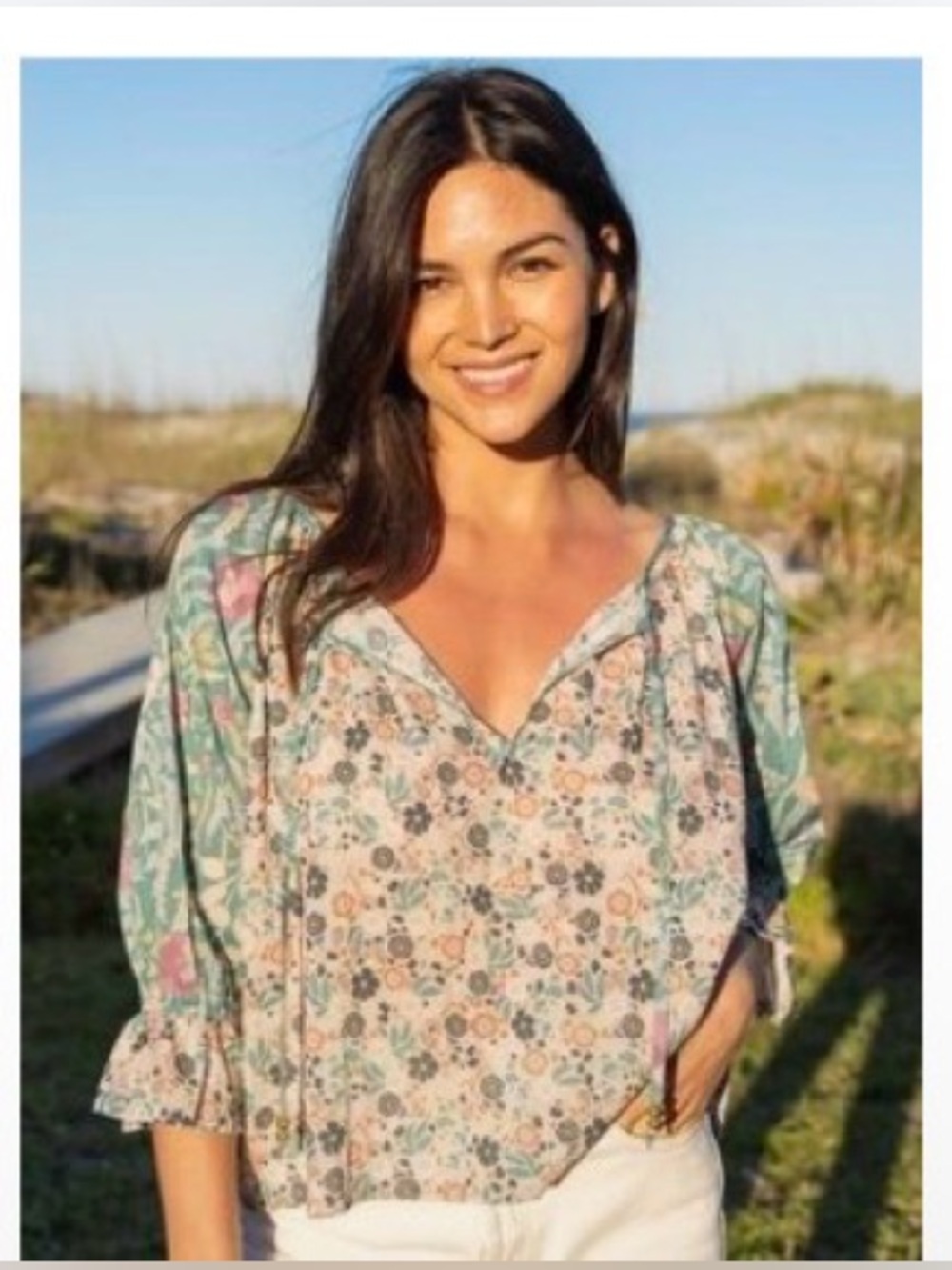 Natural Life Magnolia Cotton Top in Seafoam ~ Women’s Small ~